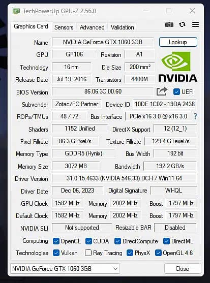 ZOTAC GeForce GTX 1060 3GB AMP! Edition 4