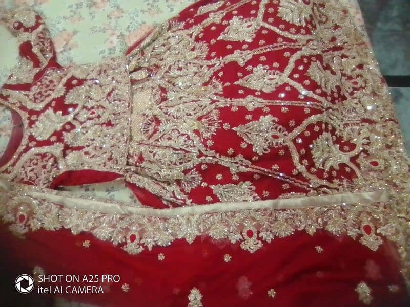 bridal lehnga in pure chiffon with beautiful heavy work 6