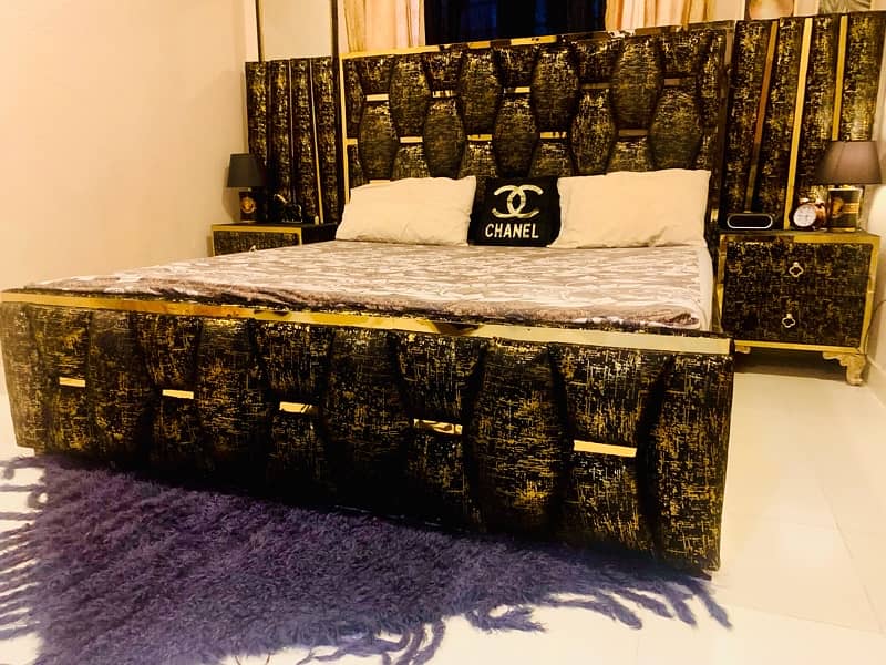 Bed Set | Black Golden Texture Velvet 8