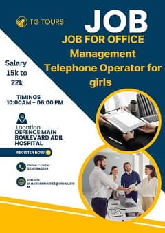 Required female staff for Office Management or Telephone operator