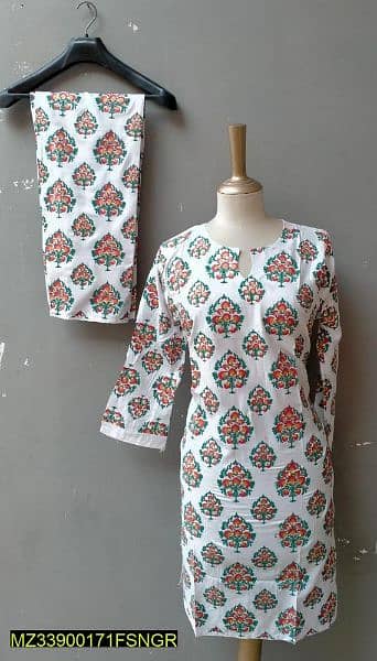 2pcs linen printed dress 1