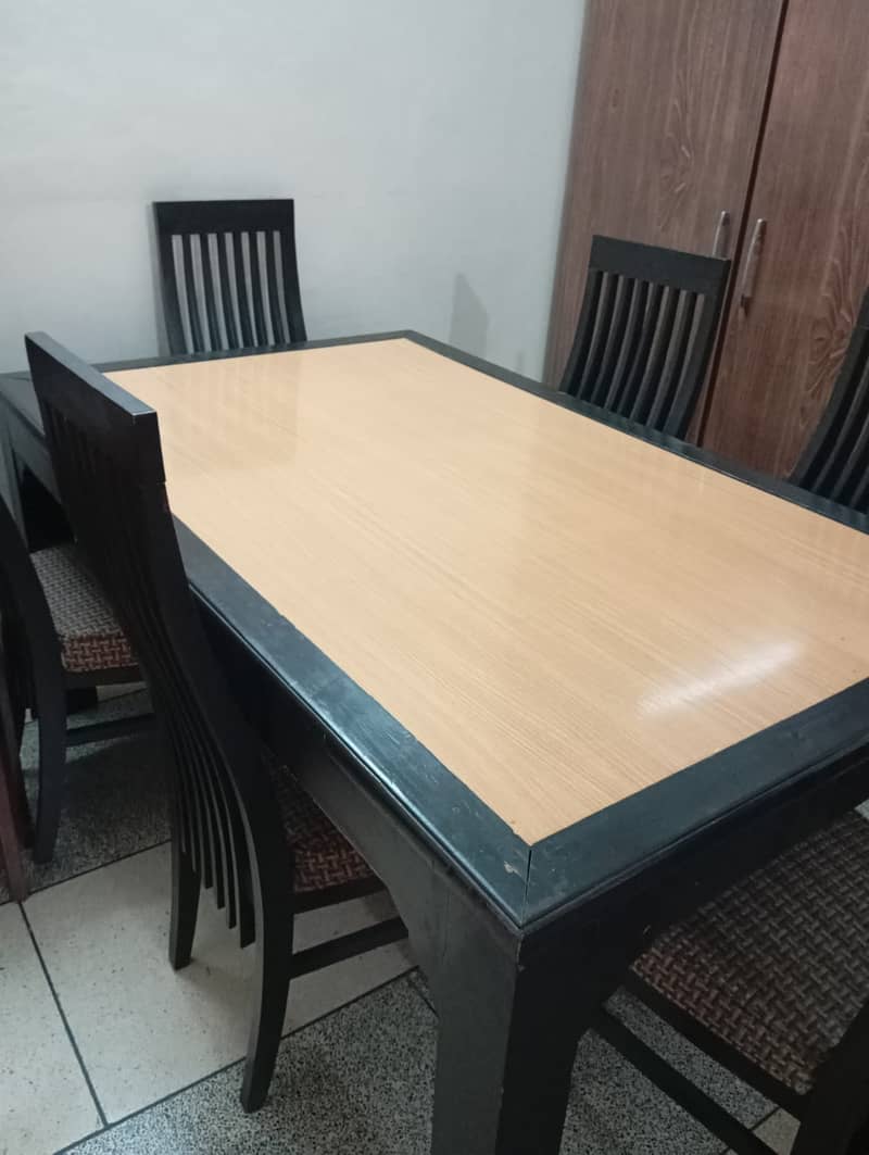 Wooden Dining table with six chairs 1