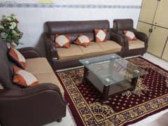 7 seater complete sofa set with table good condition 0