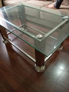 Centre table steel and glass