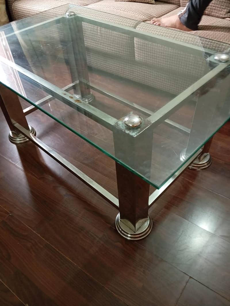 Centre table steel and glass 0