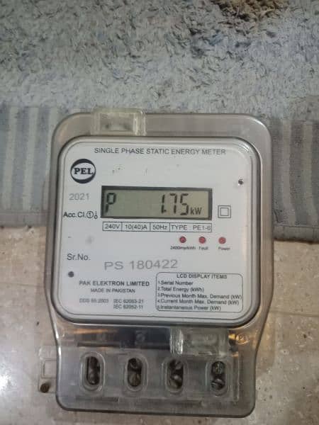 PEL 2021 single phase static energy meter 0