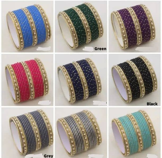 Pack of 12 Multi Colours Nagina Bangles For girls/03234544506 9
