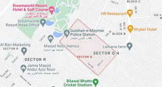 Prime Location Plot of 120 Sq Yds Available in Sector Q Gulshan e Maymar 0