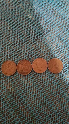 1973 1 pence Alizabeth coins