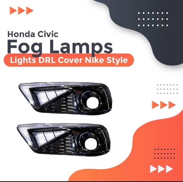Civic 2016-17-18-19-20-21 Front and back fog light pair 0