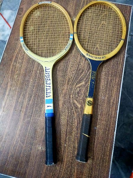 High quality pair of Wooden tennis rackets 2