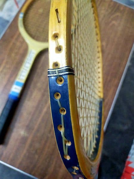 High quality pair of Wooden tennis rackets 5