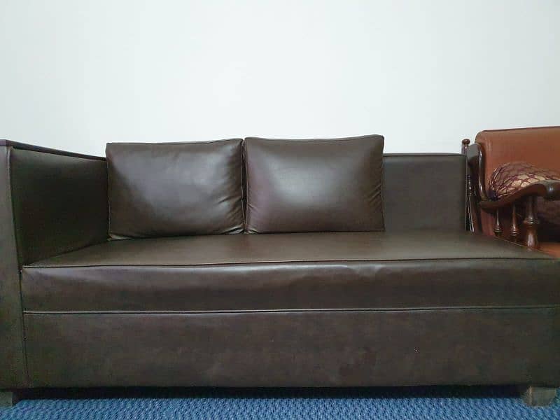 8 seater leatheroid sofa 1