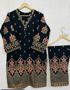 2 piece women's stitched lawn suit Free home delivery