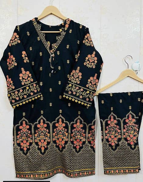 2 piece women's stitched lawn suit Free home delivery 0