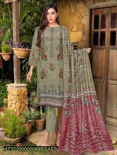 women's unstitched lawn embroidered suit. 0