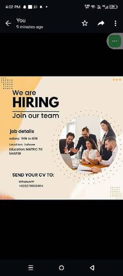 job opportunity for females and male fresher and experienced in Lahore
