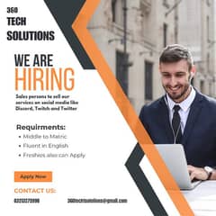 Hiring Fresh & Experienced Persons in Software House