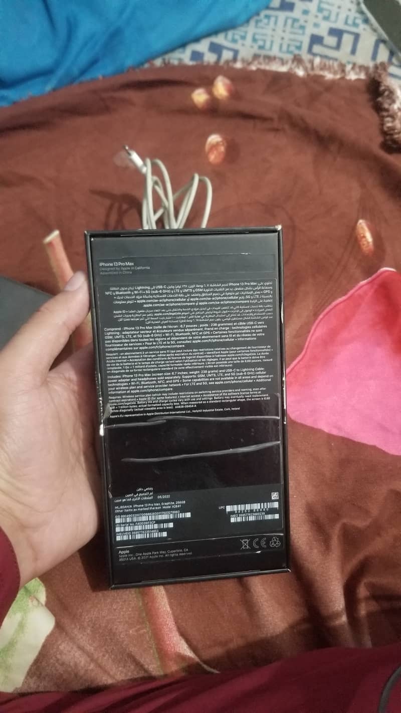 I phone 13 pro max with box original cable 96 btry 5