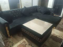 new Lshape sofa set 6 seater with table and cousions
