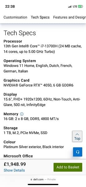 Dell XPS 9530 core i7 13th Generation 9
