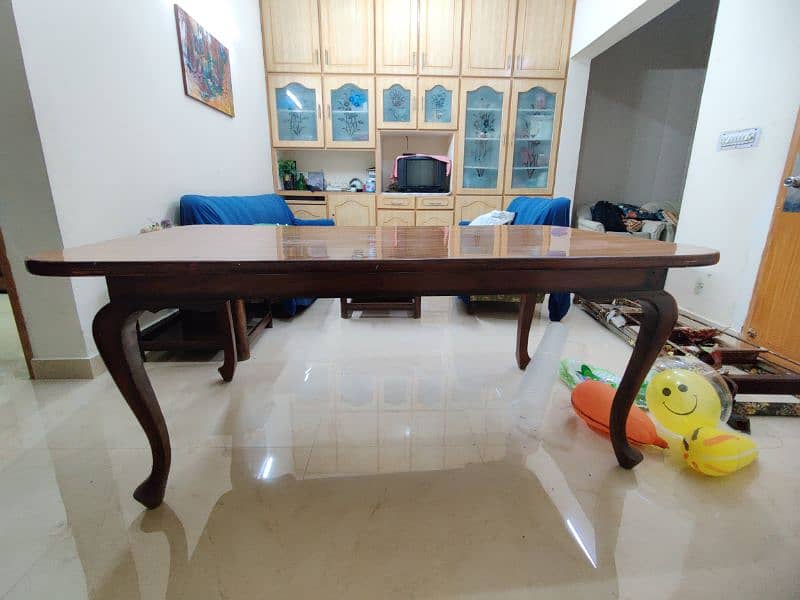 8 seater Wooden Dining Centre table only 2