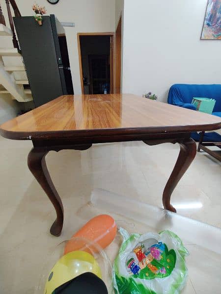 8 seater Wooden Dining Centre table only 3