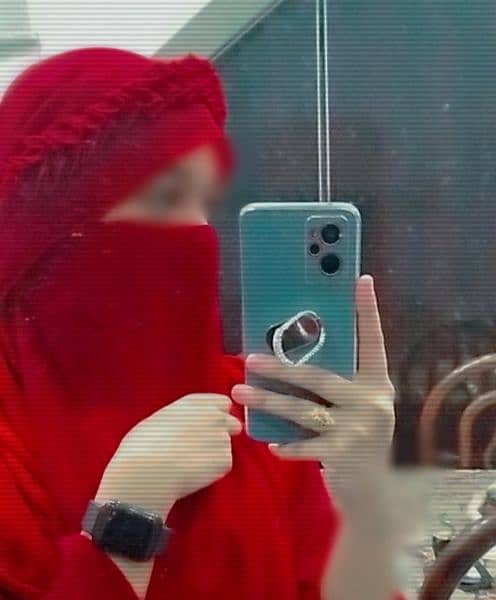 princess hijab with niqab red clr 1