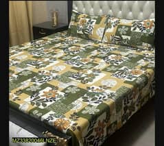 3pcs Cotton Printed Double Bedsheets