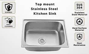 Pack of 2 Deal,SS Sink Bowl (16 X 20) with waste pipe & Kitchen Faucet 1