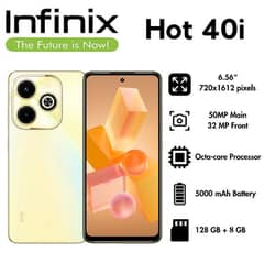 Infinix hot40i 10month wranty may ha 8+8gb 128gb storage 0