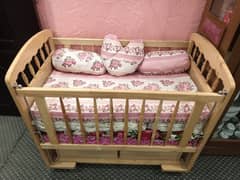 (wooden Baby Cot) with all foams and covers