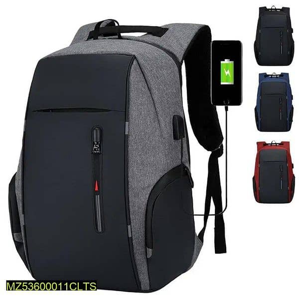 casual laptop backpack with charger port 0