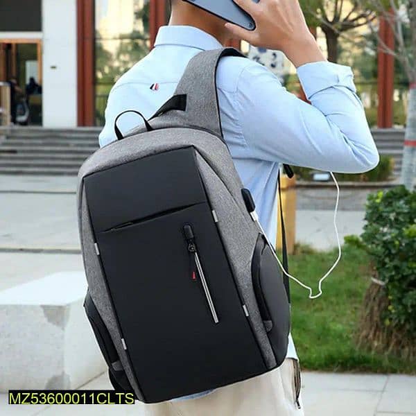 casual laptop backpack with charger port 1
