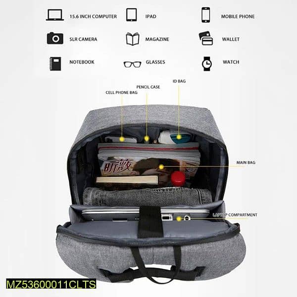 casual laptop backpack with charger port 2