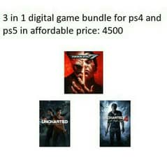 Tekken 7 with 2 free games uncharted 4,the lost legacy for ps4 &5Dital