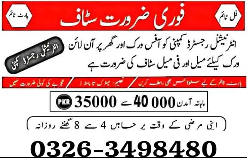 PART TIME ONLINE WORK AVAILABLE 0
