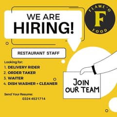 Delivery rider + Order taker + Waiter + Dish Washer