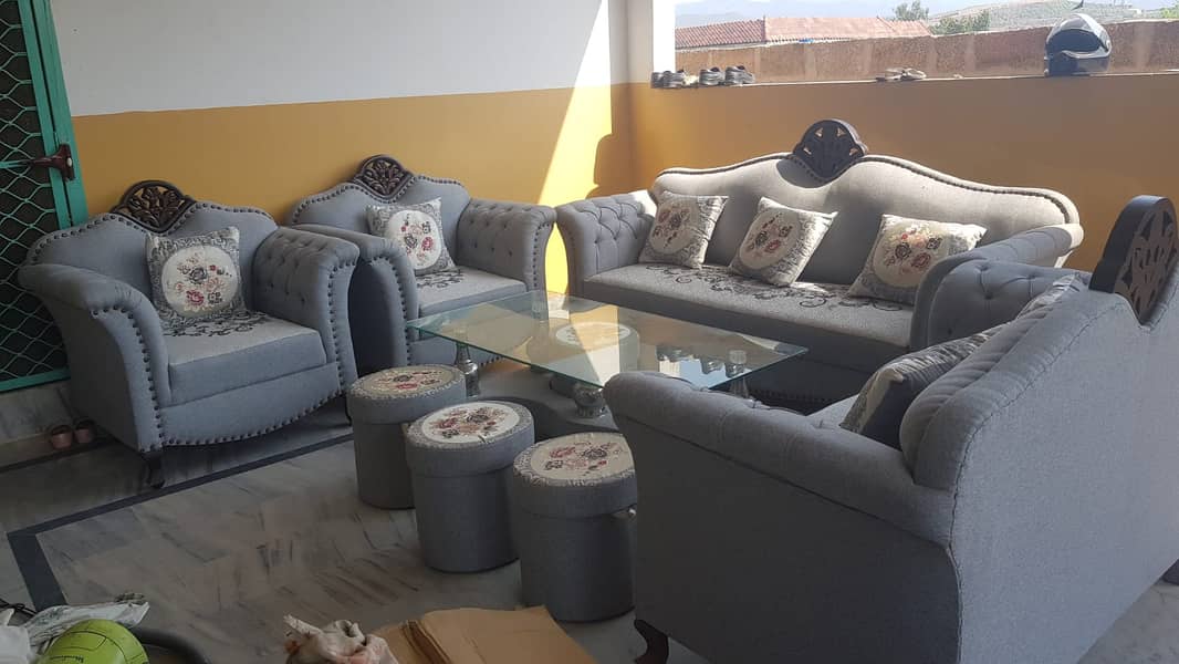 Seven seater Sofa Set with table & Mora 6