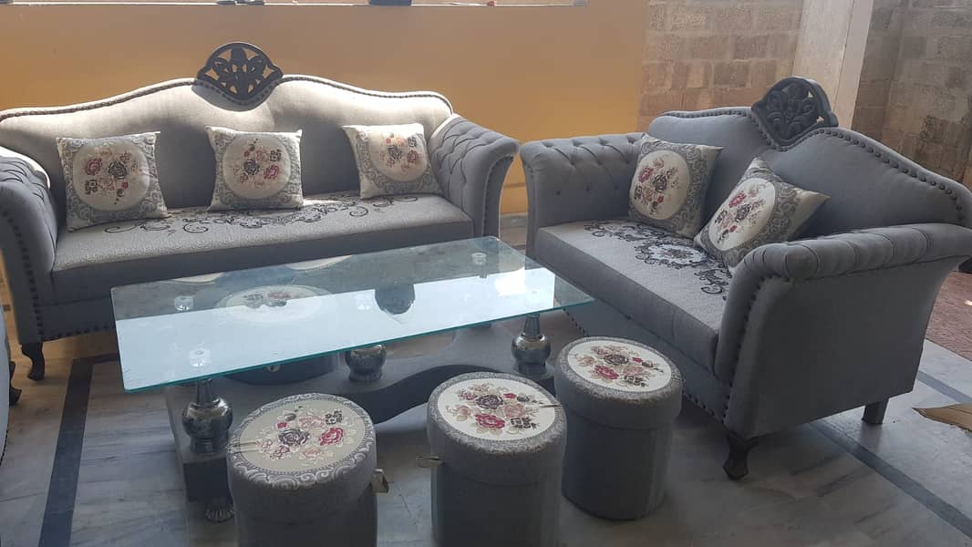 Seven seater Sofa Set with table & Mora 7