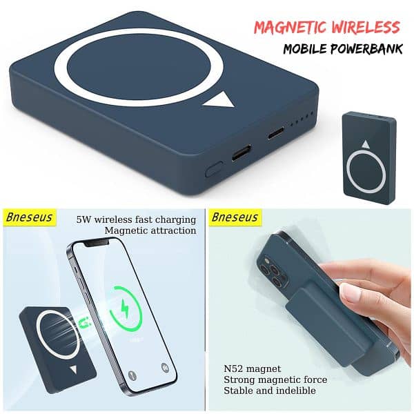 Wireless Magnetic 5000mah Iphone Power Bank 1