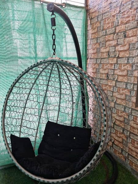 Swing with cushion and stand 2