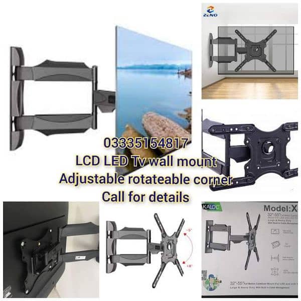 wall mount bracket stand for LCD LED tv fix and adjustable 2