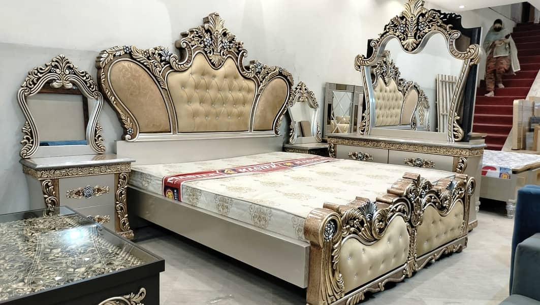 bed set/side tables/bed dressing/showcase/wardrobe/wooden bed set 1
