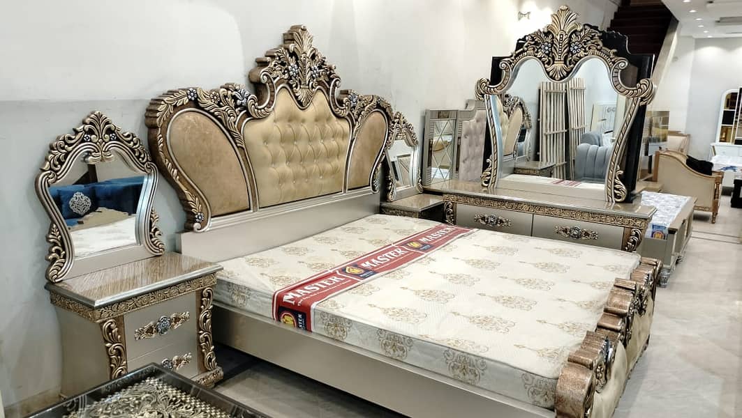 bed set/side tables/bed dressing/showcase/wardrobe/wooden bed set 12