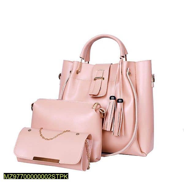 3 PCs Women's Beautiful PU Leather Shoulder Bag|| Free Home Delivery 0