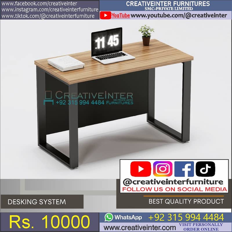 Executive Office Table L shape Study Desk Modern CEO Chair Workstation 15