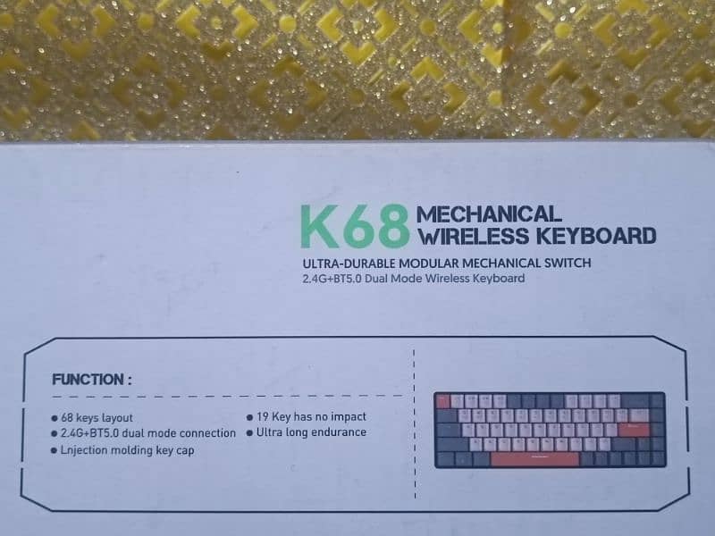 Mechanical Wireleass keyboard K68 Ziyoulang Gaming Keyboard 12