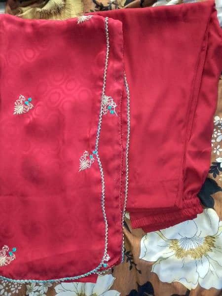fully fancy embroidered maroon colour 2