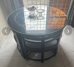 4 chair round dining table